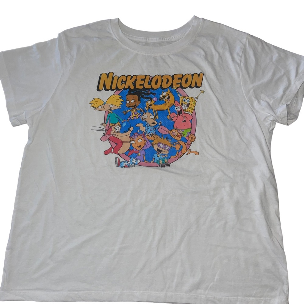 Nickelodeon Graphic T-Shirt Men’s Size 2XL White Nickelodeon Cartoon Characters